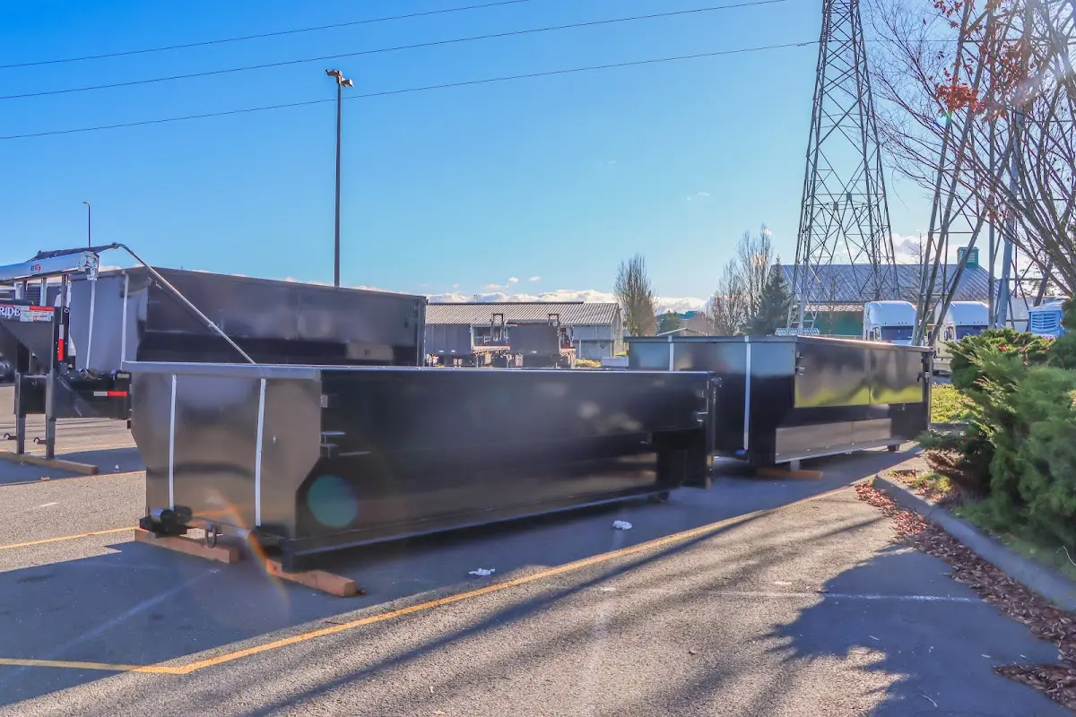 Roll-off dumpster ready for waste disposal at job site for Construction Dumpster Rental in Ashburnham
